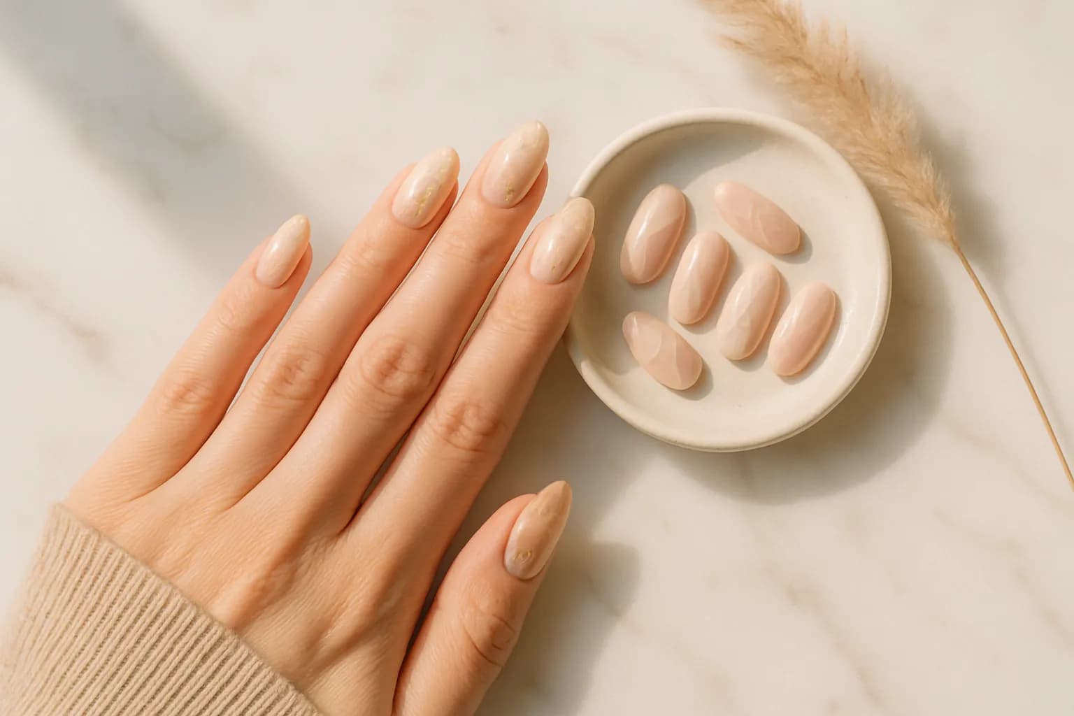 Luxury press on nails with hand-painted designs and premium finish